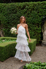 Evelin Lace Gown in White