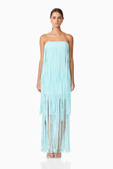 Alya Tiered Maxi Dress in Blue