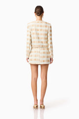Ashlyn Tweed Jacket in Gold & White