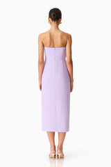 Hope Strapless Midi Dress in Purple