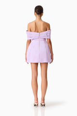 Hope Off the Shoulder Mini Dress in Purple