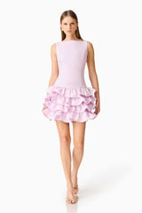 Saphine Ruffle Mini Dress in Pink