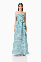 Faye Strapless Gown in Blue