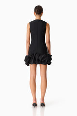 Celia Bubble Mini Dress in Black