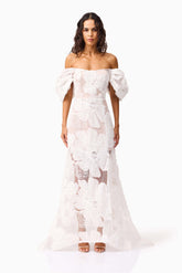 Roxana Off The Shoulder Gown in White