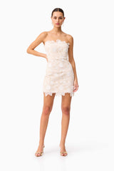 Sienna Strapless Mini Dress in Cream