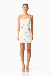 Mira Sweetheart Mini Dress in White