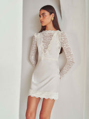 Margot Long Sleeve Mini Dress in White