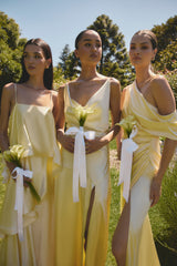 Tilly Tiered Maxi Dress in Butter Yellow