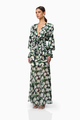 Rosey Long Sleeve Set in Black Floral