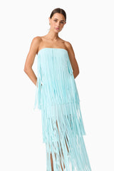 Alya Tiered Maxi Dress in Blue