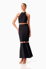 Naomi Halter Gown in Black