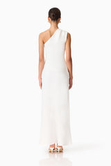 Skye One Shoulder Gown in White