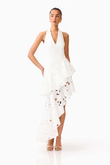 Elizabeth Asymmetrical Gown in White