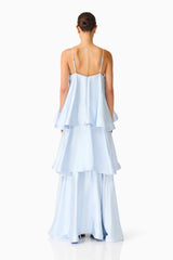 Tilly Tiered Maxi Dress in Pale Blue