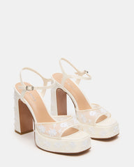 Liandra Embellished White Mesh