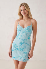 Orange Spaghetti Straps Sheath Embroidered Tulle Homecoming Dress