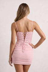 Pink Sparkly Spaghetti Straps Sheath Sequin Homecoming Dress