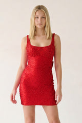 Black Scoop Neck Sheath Satin Beaded Homecoming Dress