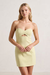 Yellow Sweetheart Keyhole Sheath Satin Homecoming Dress