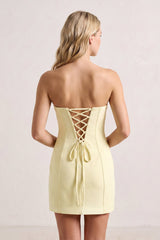 Yellow Sweetheart Keyhole Sheath Satin Homecoming Dress